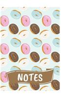 Notes: Cute Donut Notebook/Journal for Adults/Children Sweets Lovers to Writing (7x10 Inch. (17.78x25.4 cm.) College Ruled Lined Paper 120 Blank Pages (BRO