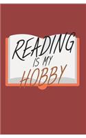 Reading is my hobby: Notizbuch mit Zeilen und Seitenzahlen