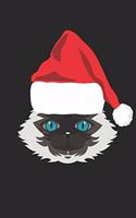 Birman Cat Notebook - Birman Cat Santa Hat Cat Lover Christmas Gift - Birman Cat Journal