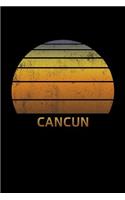 Cancun: Wide Ruled Notebook Paper For Work, Home Or School. Vintage Sunset Note Pad Journal For Family Vacations. Travel Diary Log Book For Adults & Kids Wi