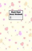 Blank Sheet Music Notebook: Easy Blank Staff Manuscript Book Large 8.5 X 11 Inches Musician Paper Wide 12 Staves Per Page for Piano, Flute, Violin, Guitar, Trumpet, Drums, Cell