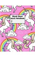 Blank Sheet Music Notebook: Easy Blank Staff Manuscript Book Large 8.5 X 11 Inches Musician Paper Wide 12 Staves Per Page for Piano, Flute, Violin, Guitar, Trumpet, Drums, Cell