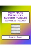 Very Hard Difficulty Sudoku Puzzles Volume 4: 200 Very Hard Sudoku Puzzles For Advanced Players