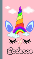 Cadence: Personalized Unicorn Sketchbook For Girls With Pink Name: Cadence: Personalized Unicorn Sketchbook For Girls With Pink Name Doodle, Sketch, Create!