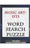 MUSIC ARTISTS WORD SEARCH PUZZLE +300 WORDS Medium To Extremely Hard