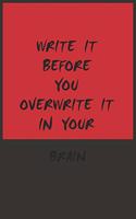write it before you overwrite it: the notebook for shit you can't remember: the perfect White Lined companion to write down all the ideas you don't want to forget