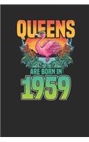 Queens Are Born In 1959: Graph Paper Notebook / Journal (6" X 9" - 5 Squares per inch - 120 Pages) - Birthday Gift Idea