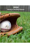 2020 Weekly and Monthly Planner: Monthly Calendar with U.S./UK/ Canadian/Christian/Jewish/Muslim Holidays- Calendar in Review/Notes 8 x 10 in.-Baseball and Mitt Baseball Recreation 