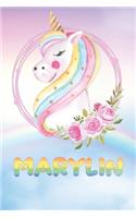 Marylin: Marylin's Unicorn Personal Custom Named Diary Planner Perpetual Calendar Notebook Journal 6x9 Personalized Customized Gift For Someone Who's Surname