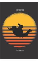 Skydiving Notebook: Vintage Retro Skydiving Notebook 6x9 Inches 104 lined pages Great Gift Idea for Skydiver