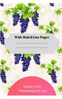 Cute Grape Theme Wide Ruled Line Paper