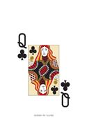 Queen Of Clubs: Poker Card 5x5 Graph Paper Notebook With .20" x .20" Squares For Work, Home Or School. 7.5 x 9.25 Notepad Journal For Math, Science, Design Projects