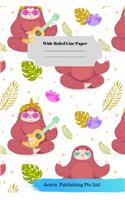 Music Animal Theme Wide Ruled Line Paper