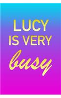 Lucy: I'm Very Busy 2 Year Weekly Planner with Note Pages (24 Months) - Pink Blue Gold Custom Letter L Personalized Cover - 2020 - 2022 - Week Planning - 