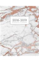 2018-2019 Weekly and Monthly Academic Planner: Daily Student Planner Yearly Schedule Agenda (August 2018 - July 2019) Grey Rose Gold Marble