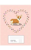 Corgi Graph Paper Composition Book: 5x5 Graph Ruled Notebook, 200 sheets, 100 pages