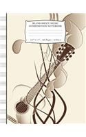 Blank Sheet Music Composition Notebook. 8.5" x 11". 120 Pages: Guitar Instrument Music Background Cover. Music Manuscript Paper. Staff Paper. Staves Paper. A Musicians Notebook 12 Stave 120 Pages. For Composers,