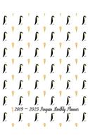 2019 - 2023 Penguin Monthly Planner: 60 Months Calendar Planner - Pretty Simple Planner for Staying on Track, Self Management & Personal Growth