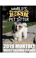 World's Best Pet Sitter Fur Kids Are My Specialty 2019 Monthly Weekly Calendar Planner: Dog Lovers Cute Schedule Organizer