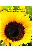 2019 - 2020 18 Month Weekly & Monthly Planner: July 2019 to December 2020 Monthly Calendar with U.S./Uk/ Canadian/Christian/Jewish/Muslim Holidays- Calendar in Review/Notes 8 X 10 In.-Pretty Sunf