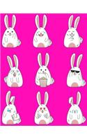 Emoji Notebook Lined Composition Journal For School Kids, Students And Teachers: 120 Page Ruled School Composition Notebook Journal With Funny Rabbit Emojis For Kids or Adults - 8.5 by 11 inches(38 Kool Kidz)