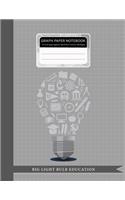 Graph Paper Notebook 1/4 Inch Gray Squares Size 8.5x11 Inches 120 Pages