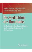 Das Gedächtnis Des Rundfunks: Die Archive Der Öffentlich-Rechtlichen Sender Und Ihre Bedeutung Für Die Forschung