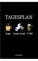 Tagesplan Notebook: Liniertes Notizbuch - Motocross Kaffee Bier Motorbike Dirt Bike Biker Enduro Motocross Biker Motorrad