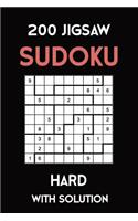 200 Jigsaw Sudoku Hard With Solution: Puzzle Book,9x9, 2 puzzles per page