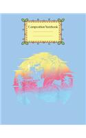 Composition Notebook: Disney Peter Pan Neon Gradient Mermaid Silhouette Portrait Peter Pan Theme Notebook for Girls Teens Kids Journal for Kids College Ruled Blank Lined 