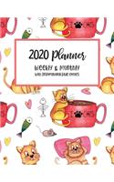 2020 Planner Weekly & Monthly With Inspirational Bible Quotes: Jan 1, 2020 to Dec 31, 2020 - Monthly/Weekly Goal Setting, Weekly Review; Daily Schedule, To Do List, Habit Tracker, Menu - Pink Adorable Cute Cat C