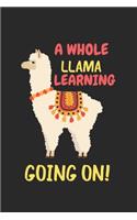 A Whole Llama Learning Going On: Blank Lined Notebook Journal, Cute llama Notebook Journal For Men Women And Kids, Gifts For Llama Lovers