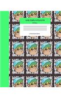 Wide Ruled Monkey Notebook Composition Book: Cute Workbook Journal for Kids. 8" x 10" 120 Pages. Cool Monkey