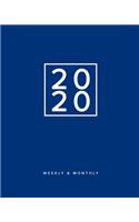 2020 Weekly & Monthly: Solid Blue 2020 Planner