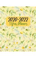2020-2022 3 Year Planner: Yellow Daisy, 36 Months Appointment Calendar, Agenda Schedule Organizer Logbook, Business Planners and Journal With Holidays and inspirational Quote