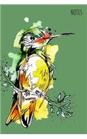 Notebook: Journal With Hummingbird Theme- Watercolor Notebook - Write In Journal Diary Log Book Gift - 110 Lined Pages