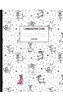 Composition Book: with 5x5 Graph Paper - Happy Dancing Goats