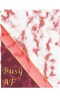 Busy AF: Red Luxury Marble 2020 Organizer; Monthly and Weekly 2020 Planner Journal