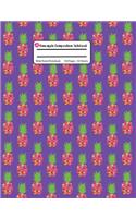 Pineapple Composition Notebook: Purple Wide Ruled, Student Teachers School Kids, 100 Pages, 7.44x9.69, Writing Journal