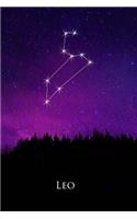 Leo Constellation Night Sky Astrology Symbol Zodiac Horoscope Journal: (Notebook, Diary, Blank Book)