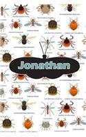 Jonathan: Bug Insects Personalized Name Notebook Journal Diary Sketchbook with 120 Lined Pages 6x9