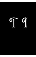 T I: Double Monogram Journal, 100 Pages, 6x9 Inches, Black Glossy Cover