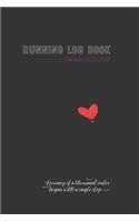 Running Log Book with calendar 2020-2021: Valentines heart black cover design mileage running with goal tracker day by day record to improve your running, keepsake daily workout 52 weeks, di