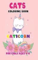Cats Coloring Book Caticorn For girls Ages 4-8