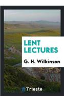 Lent lectures