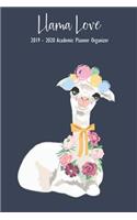 Llama Love 2019 - 2020 Academic Planner Organizer