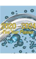 2020-2024 Five Year Planner: Monthly Schedule Organizer with 60 Months Calendar (5 Year), Yearly Planner, light wave futuristic cover designed