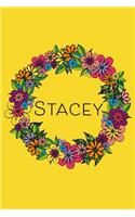 Stacey: Personalised Doodled Floral 6x9 Blank Lined Journal, 120 pages