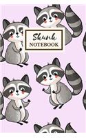 SKUNK Notebook: Cute Journal Gift: College Ruled