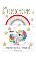 Cute Unicorn Handwriting Practice Magic